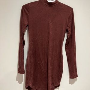 Revamped deep red long sleeve dress